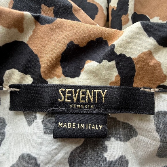 SEVENTY Venezia Leopard Print Shirt Dress Belted Made‎ in Italy Size 44/EU - Picture 9 of 13